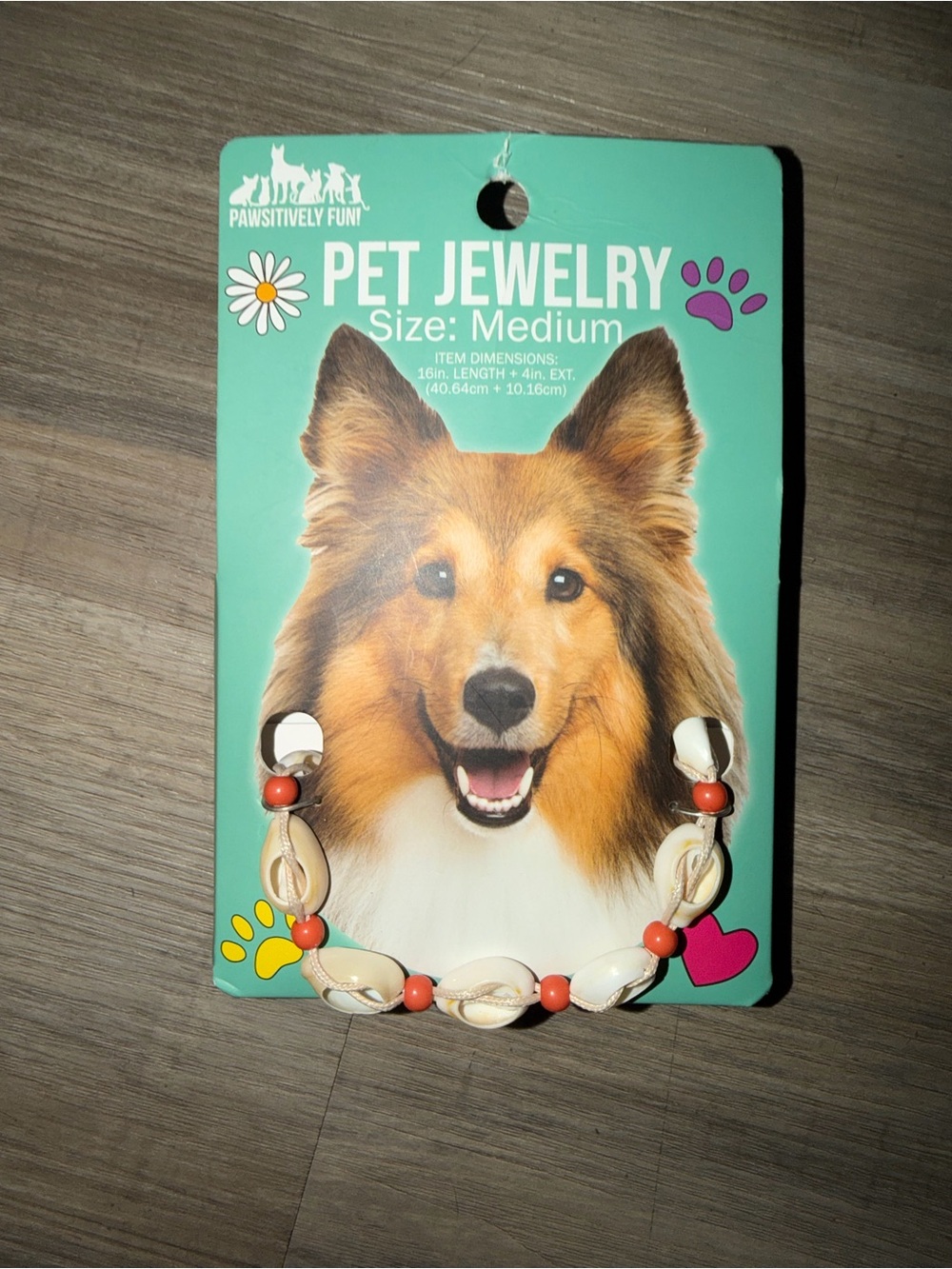 Medium Pet Jewelry Necklace - Cream & Coral
